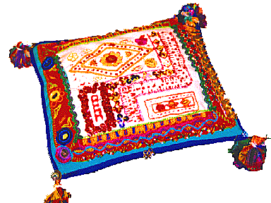 embroidered cushion